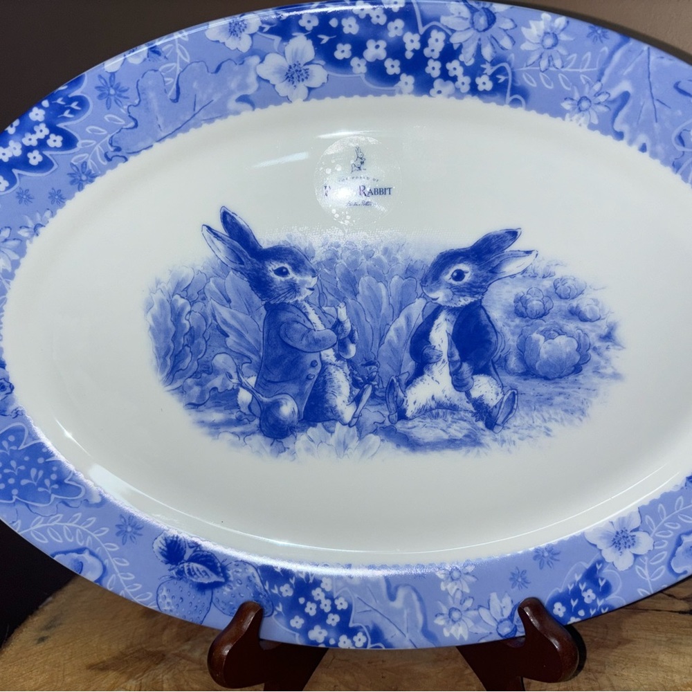 New 💙 Beatrix Potter Peter Rabbit Easter Serving Platter Tray Plate Kitchen